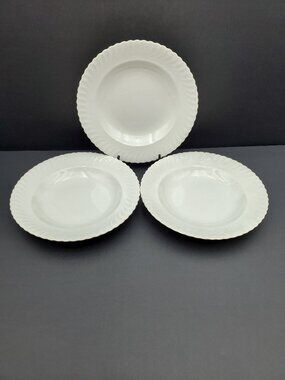 Kaiser Nicole White Swirl Rim Soup Bowls West Germany Porcelain Bowls